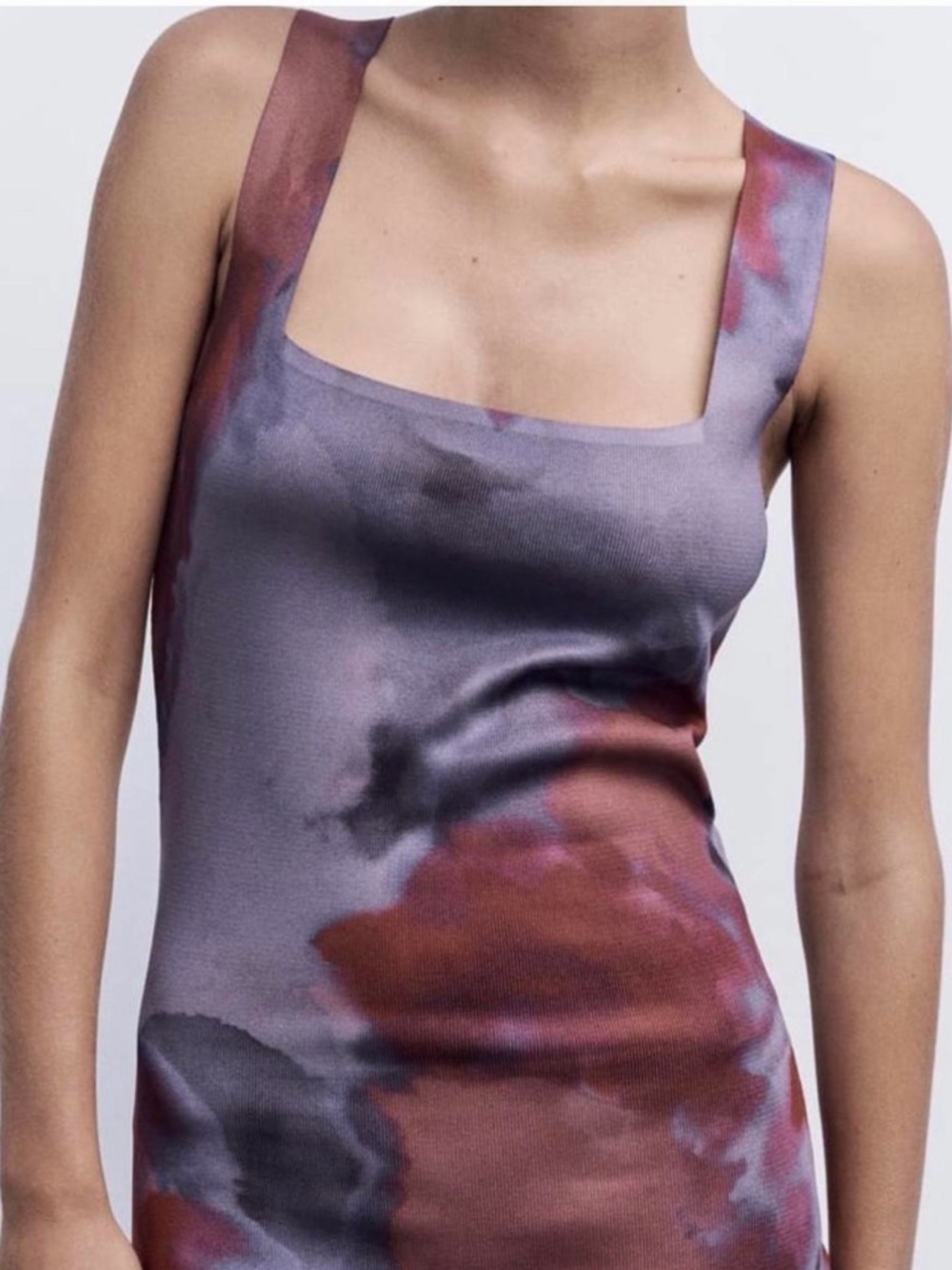 ZARA Purple Abstract Print Bodycon Dress | Size M | NWOT
